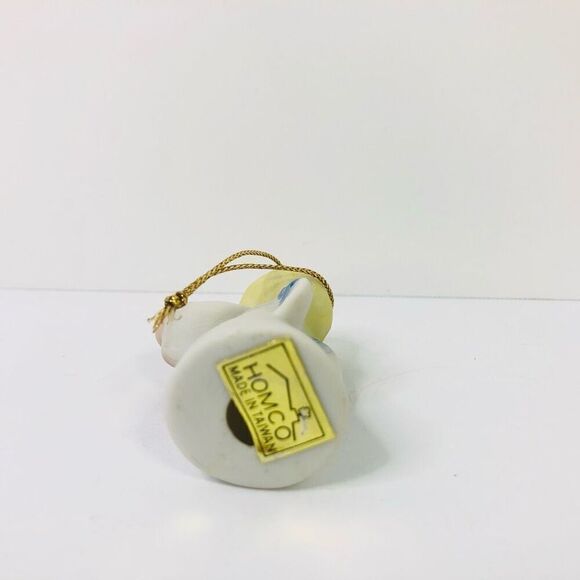 vintage homco angel ornament blonde hair with harp blue wings 2 1/4 inches - Picture 6 of 6